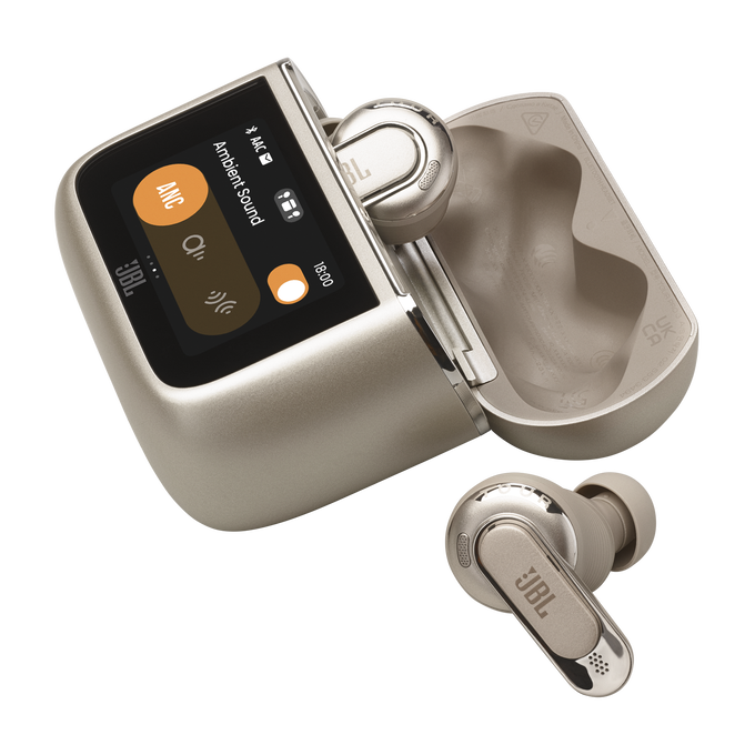 JBL Tour Pro 3 - Latte - True Wireless Noise Cancelling earbuds with Smart Charging Case&trade; - Detailshot 1 image number null
